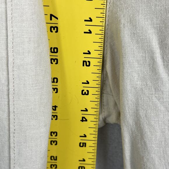 Christian Siriano Wide Leg Pants Women's 8 Linen Blend Beige Colored Pleated - Picture 7 of 8